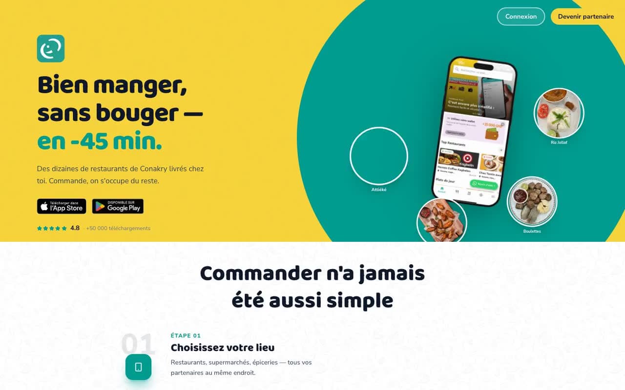 MadiFood · Capture du site sur ordinateur