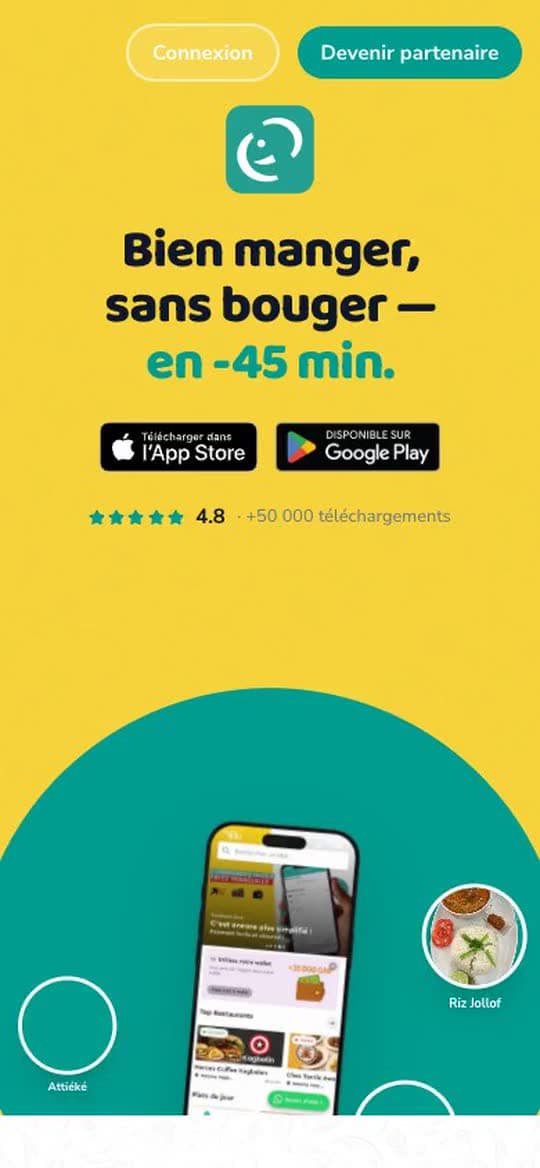MadiFood · Capture du site sur téléphone